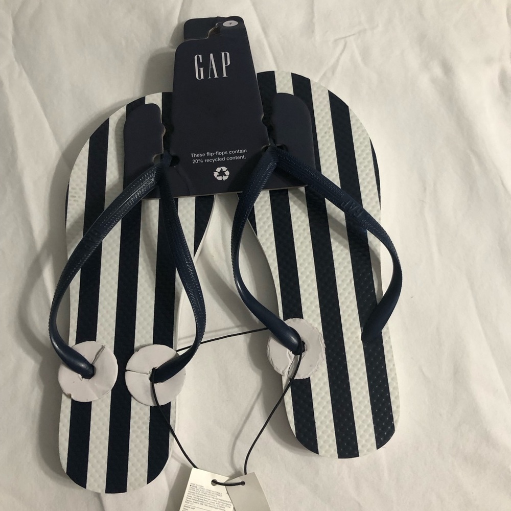 GAP Navy and White Striped Sandals